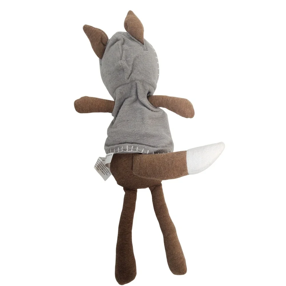Crane Baby Frankie Fox Plush Kids Brown Grey Hooded Vest Knit Stuffed Animal‎